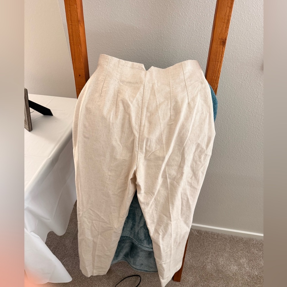 Zara Tapered Linen Ankle Pants - Picture 3 of 4